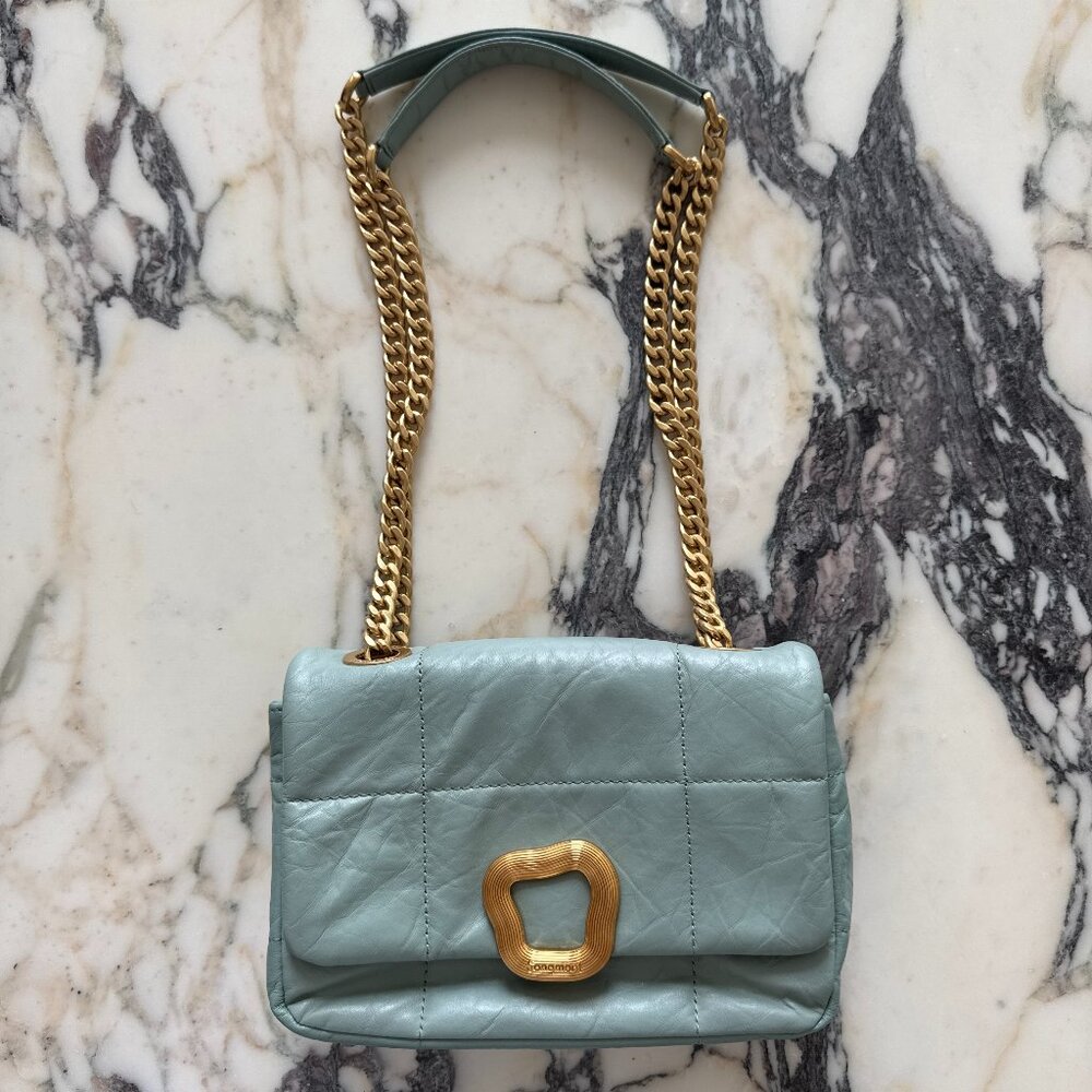 SONGMONT | Blue/Green Quilted Leather Shoulder Bag